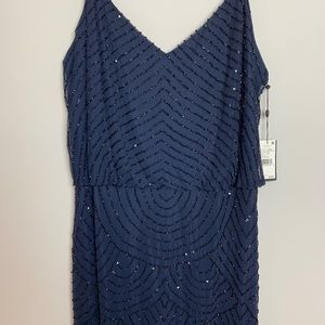 ADRIANNA PAPELL beaded tank dress